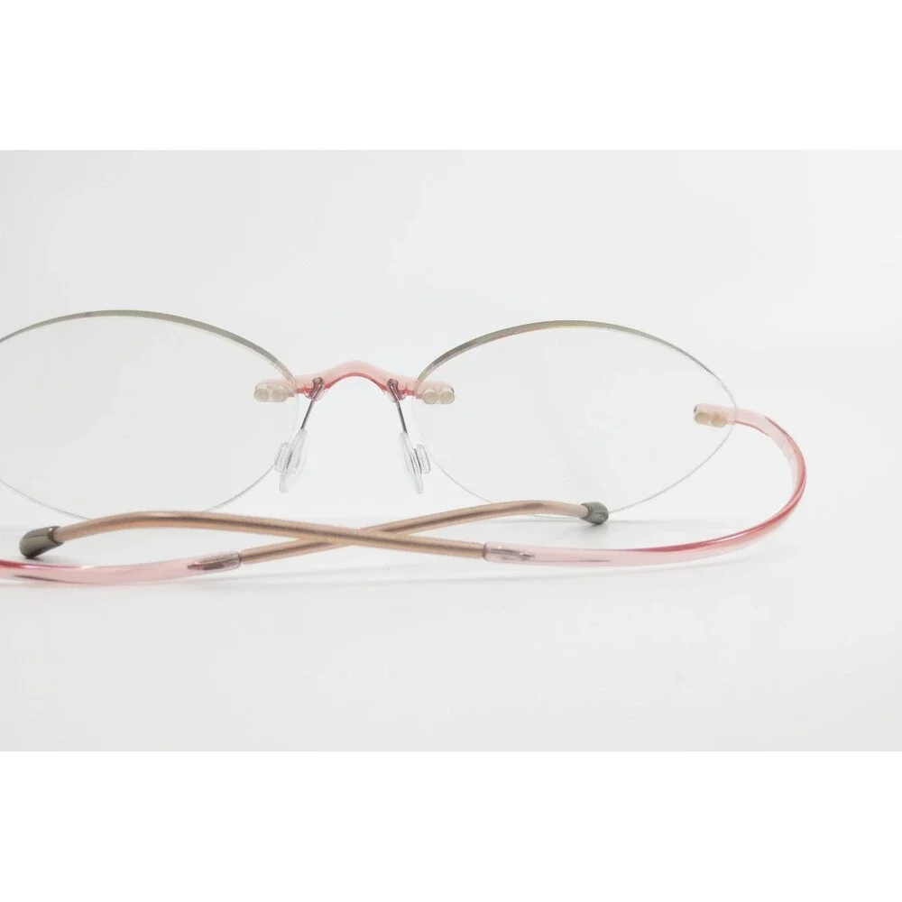 Silhouette SPX M 1960 700 6060 Pink Gold Rimless Oval Eyeglasses Frames 140mm